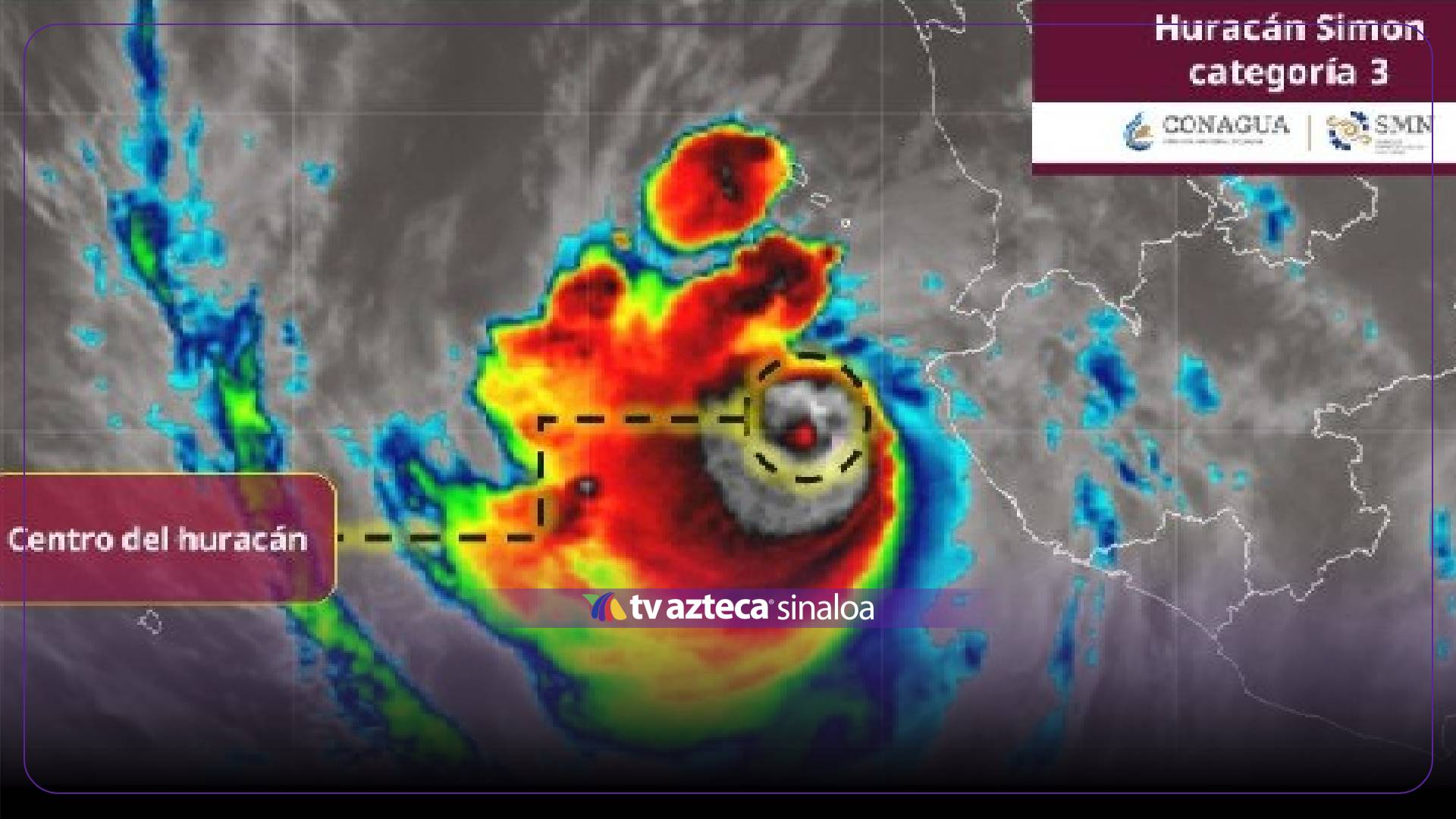 ¿Viene directo a Sinaloa? Esta es la trayectoria del huracán Simon categoría 3