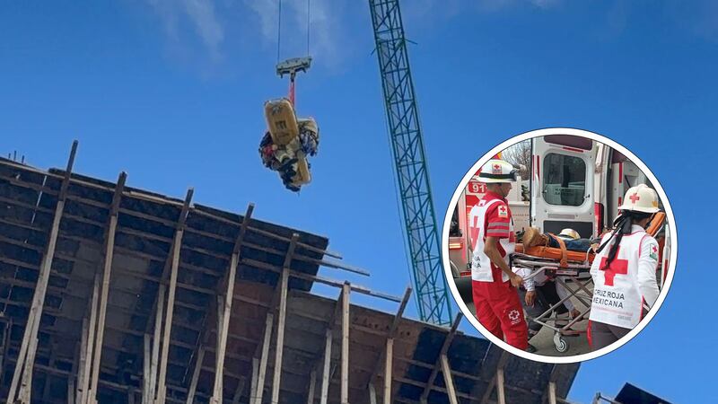 Trabajador cae y se encaja una varilla en construcción en Mazatlán
