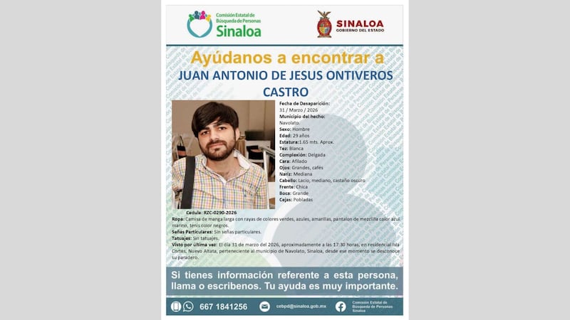 Juan Antonio, privado de la libertad en Nuevo Altata