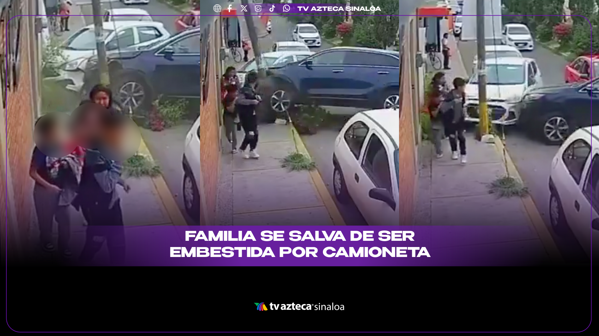 VIDEO| ¡Por centímetros! Camioneta pierde el control y casi embiste a una familia