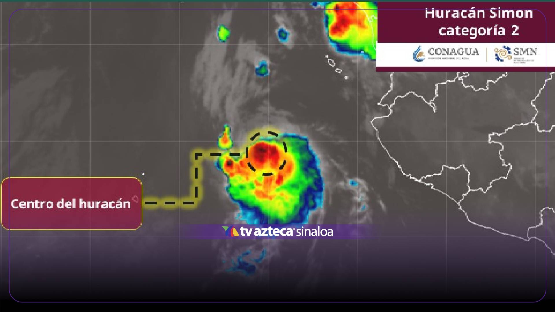 Huracán Simon de categoría 2 vuelve a cambiar su rumbo ¿A dónde se dirige?