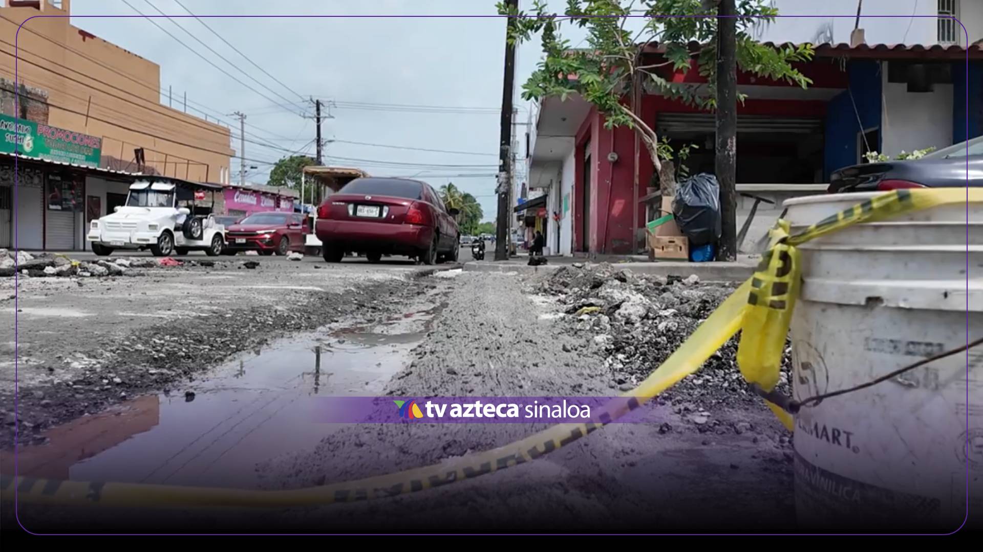 ¡La calle sigue igual! Vecinos reclaman reparación fallida en la Río Piaxtla, en Mazatlán