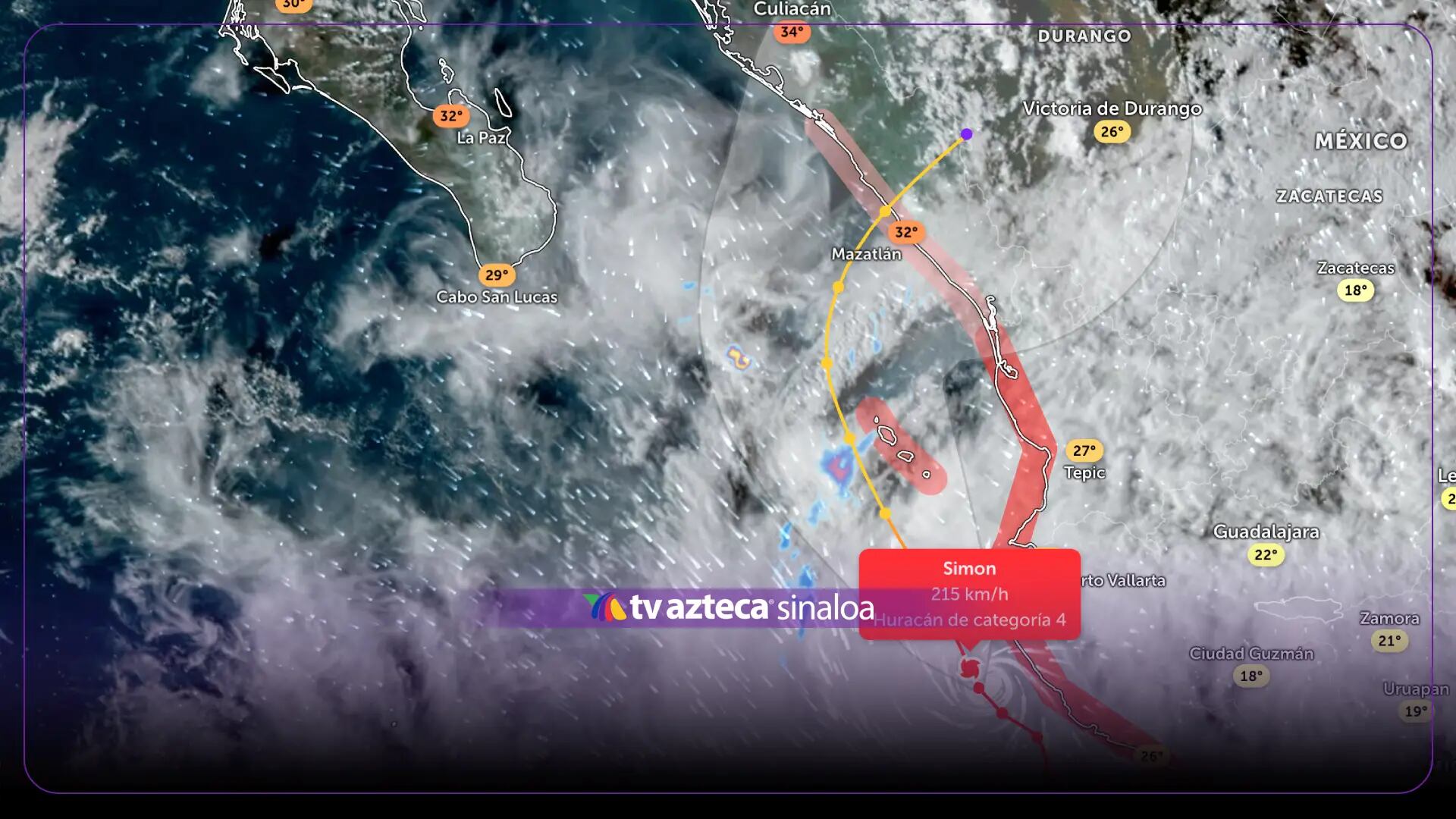 Este día Simon llegará a Sinaloa; activan alerta Amarilla en 4 municipios por huracán