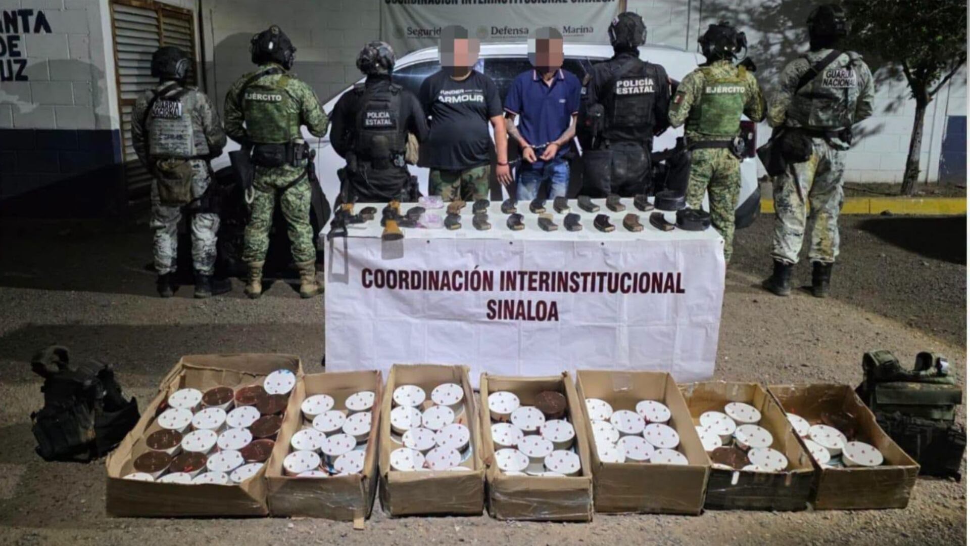 Dos sujetos armados en Concordia con arsenal, explosivos y droga; uno es colombiano