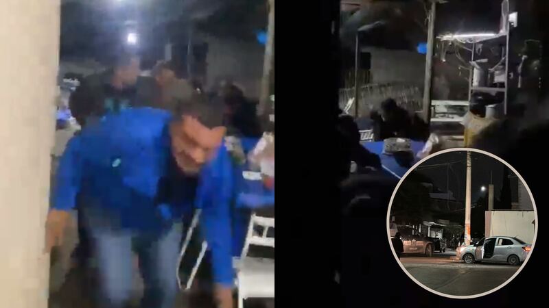 Vecinos de Buena Vista durante la balacera de jueves en Culiacán