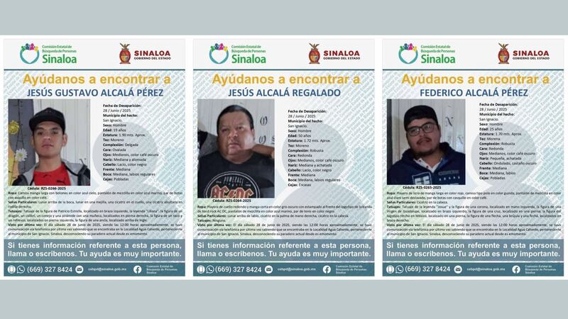 Buscan a padre e hijos en San Ignacio
