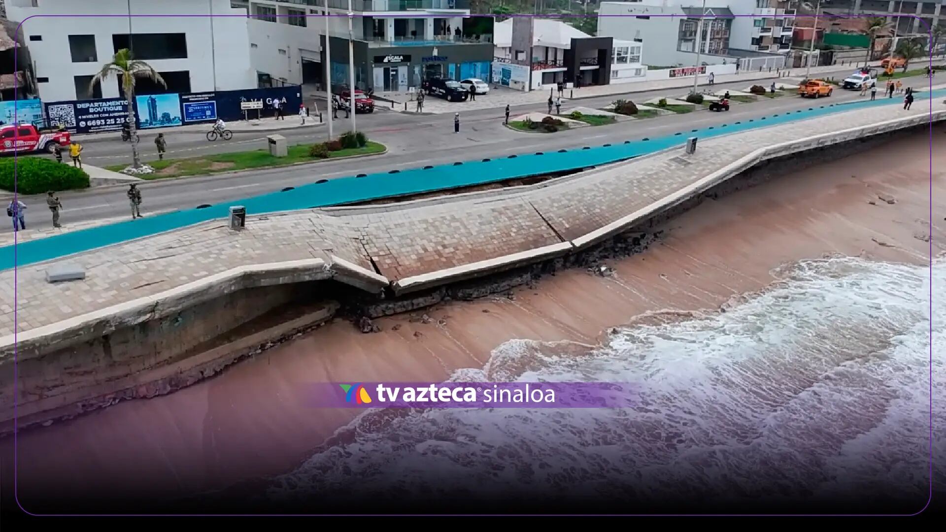 VIDEO: Se cae tramo del malecón de Mazatlán; así se ve 