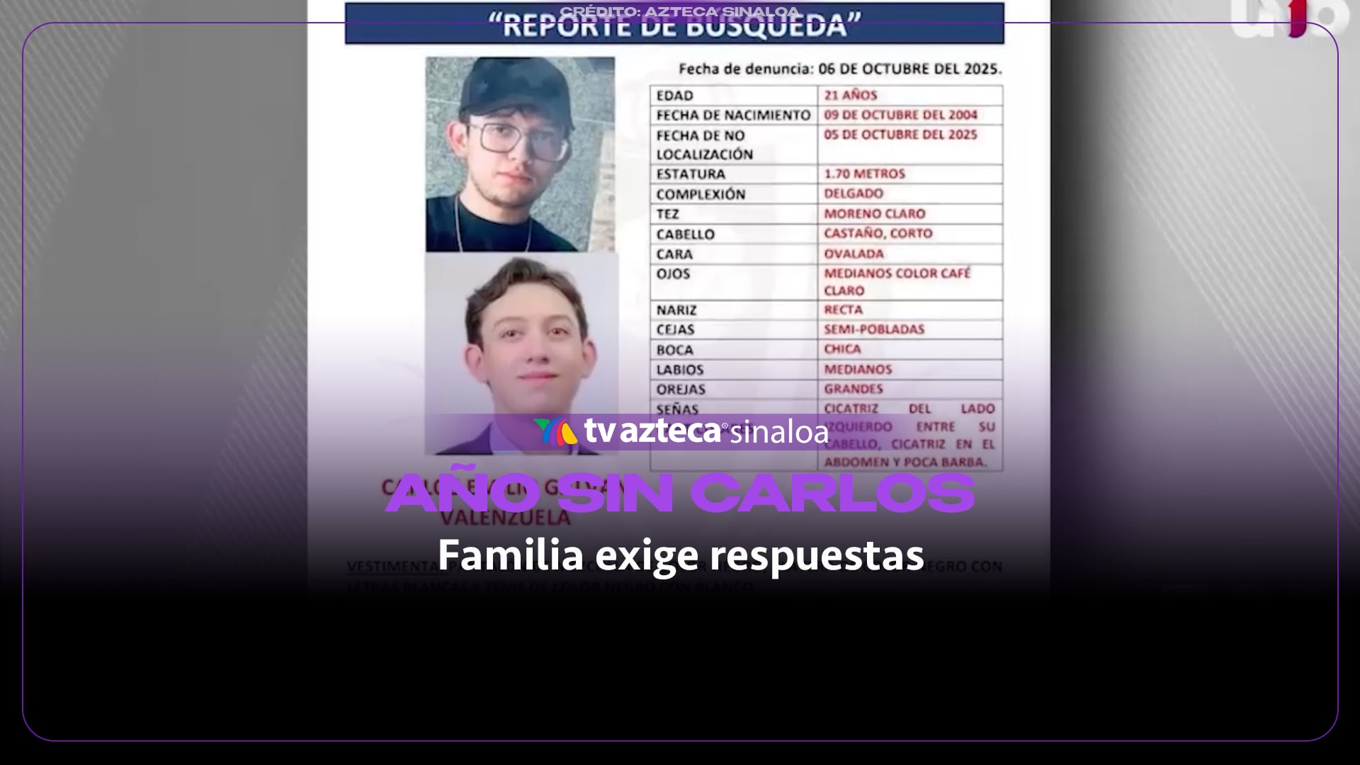 VIDEO| A un año de su desaparición, la esperanza de encontrar a Carlos Emilio sigue viva