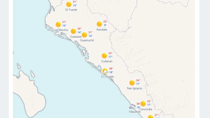 Clima en Sinaloa hoy 6 de mayo de 2025