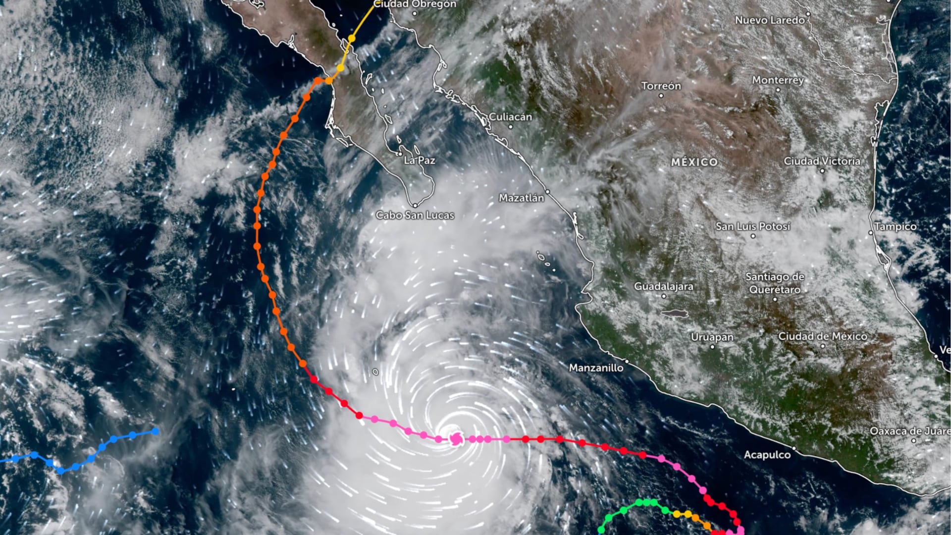 VIDEO: El viaje completo de Polo, el poderoso huracán categoría 5 que que impactó dos veces en México