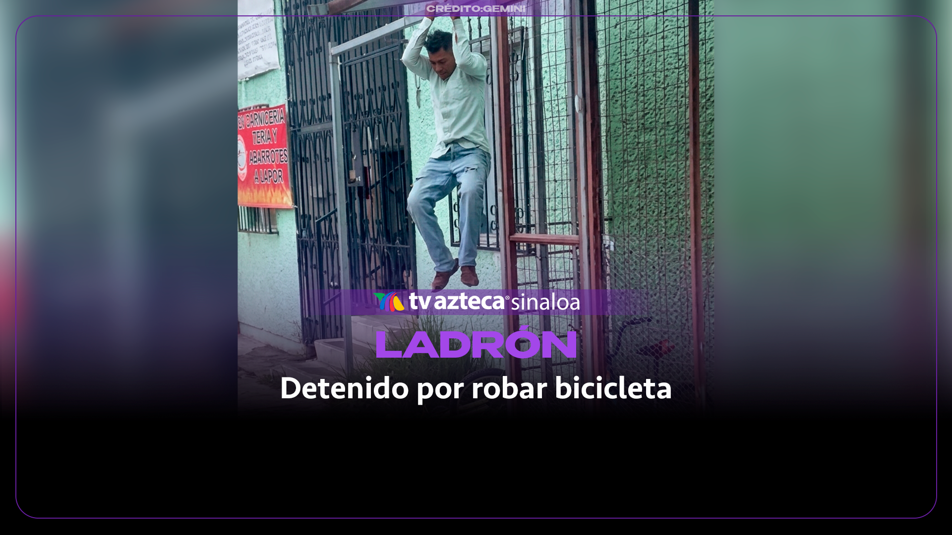 VIDEO| ¡Saltó la cerca! Detienen a un hombre tras intentar robar una bicicleta