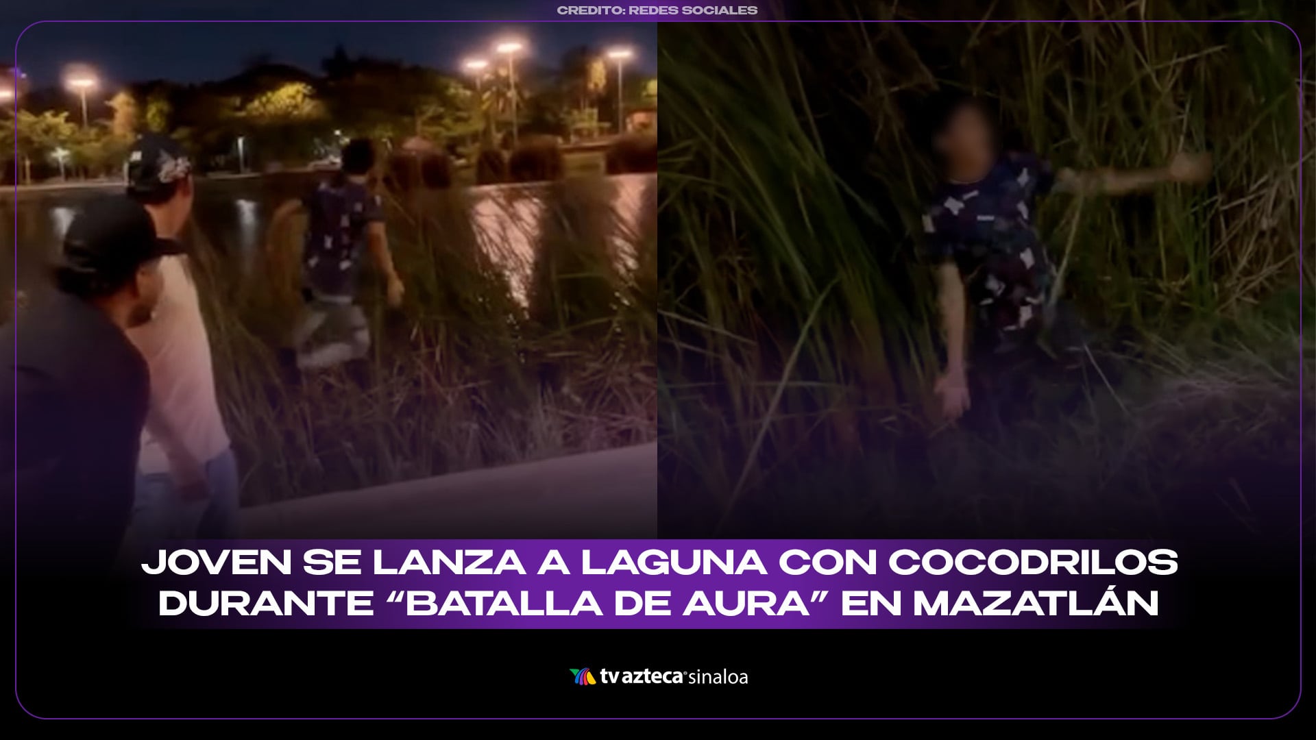VIDEO| ¡Estaban farmeando aura! Joven se lanza a laguna con cocodrilos en Mazatlán