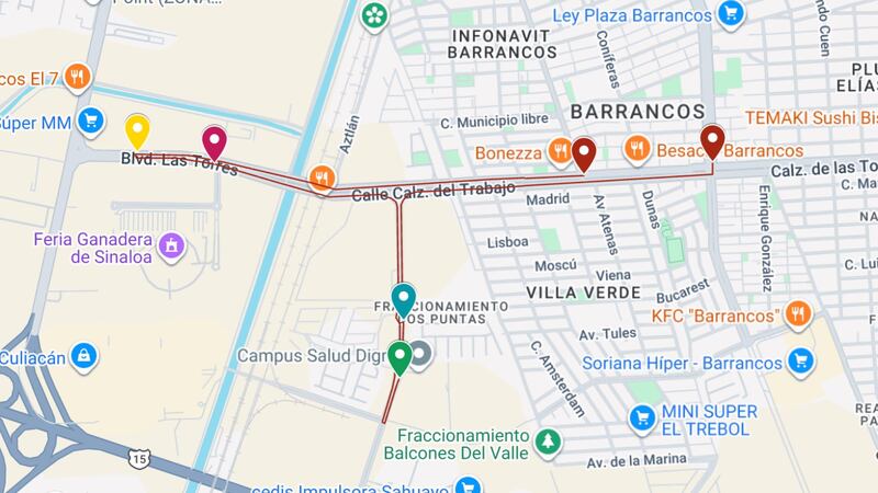Camión ruta Barrio- Pemex en Culiacán