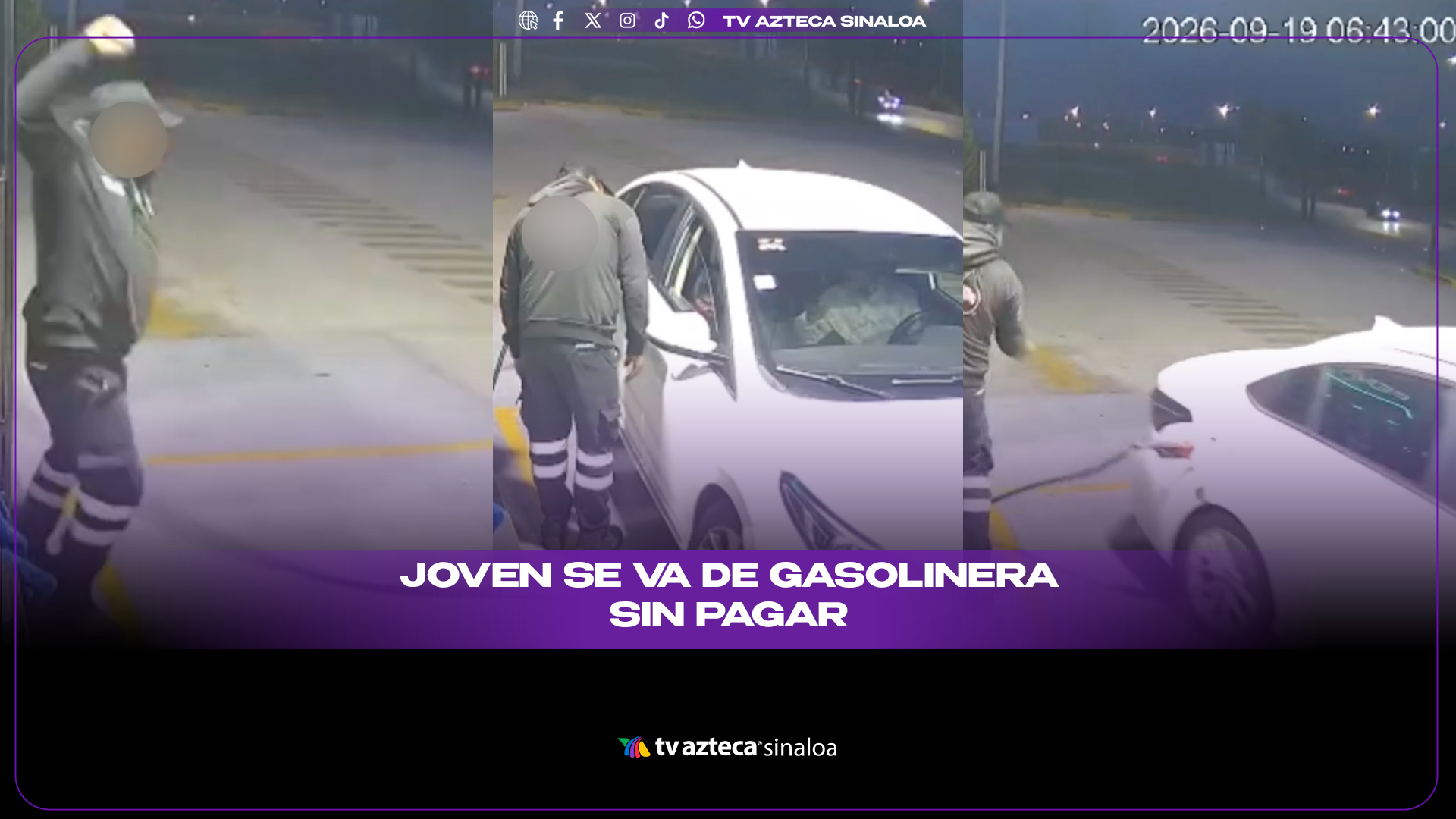 VIDEO| ¡Se llevó la manguera! Conductor escapa de gasolinera sin pagar su deuda