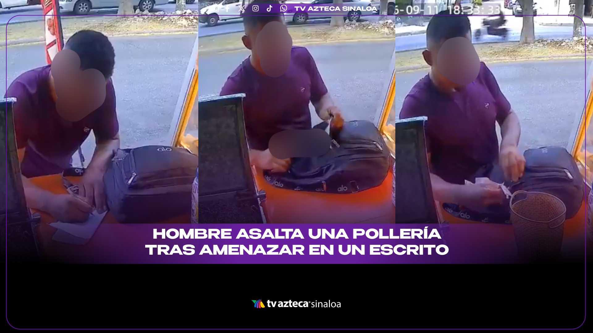 VIDEO| ¡Pidió papel y pluma! Hombre escribe amenaza y asalta con pistola una pollería