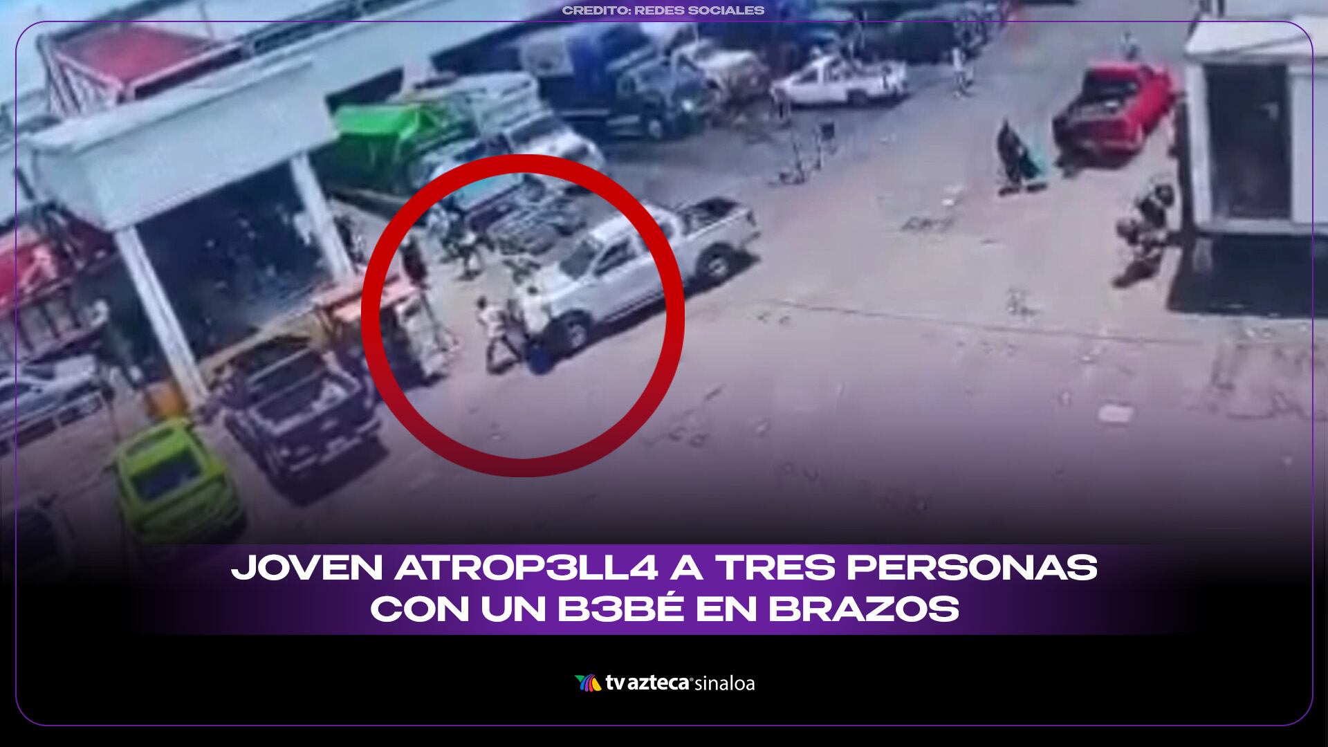 VIDEO| ¡Confundió el freno con el acelerador! Joven atr0p3ll4 a tres personas con un b3bé en brazos